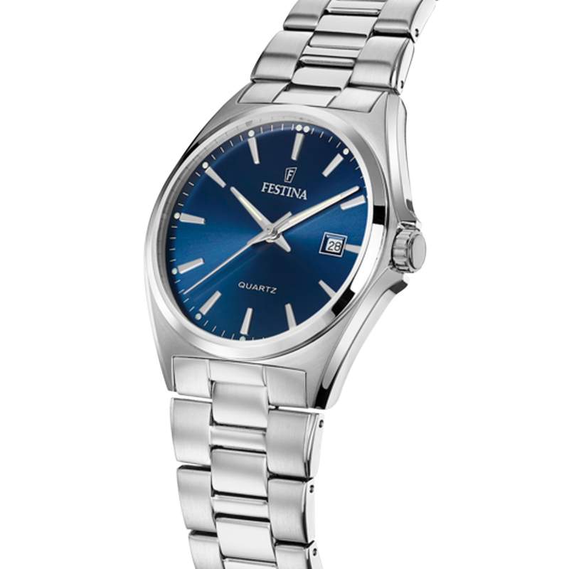 FESTINA steel Classic men's watch grey steel bracelet - view 2