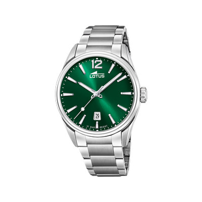 LOTUS Minimalist Men's Watch with Gray Steel Strap - View 1