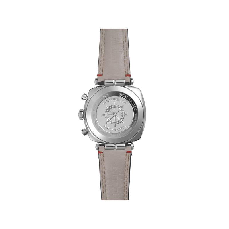 Montre HERBELIN Newport Heritage homme acier bracelet bleu - vue 3