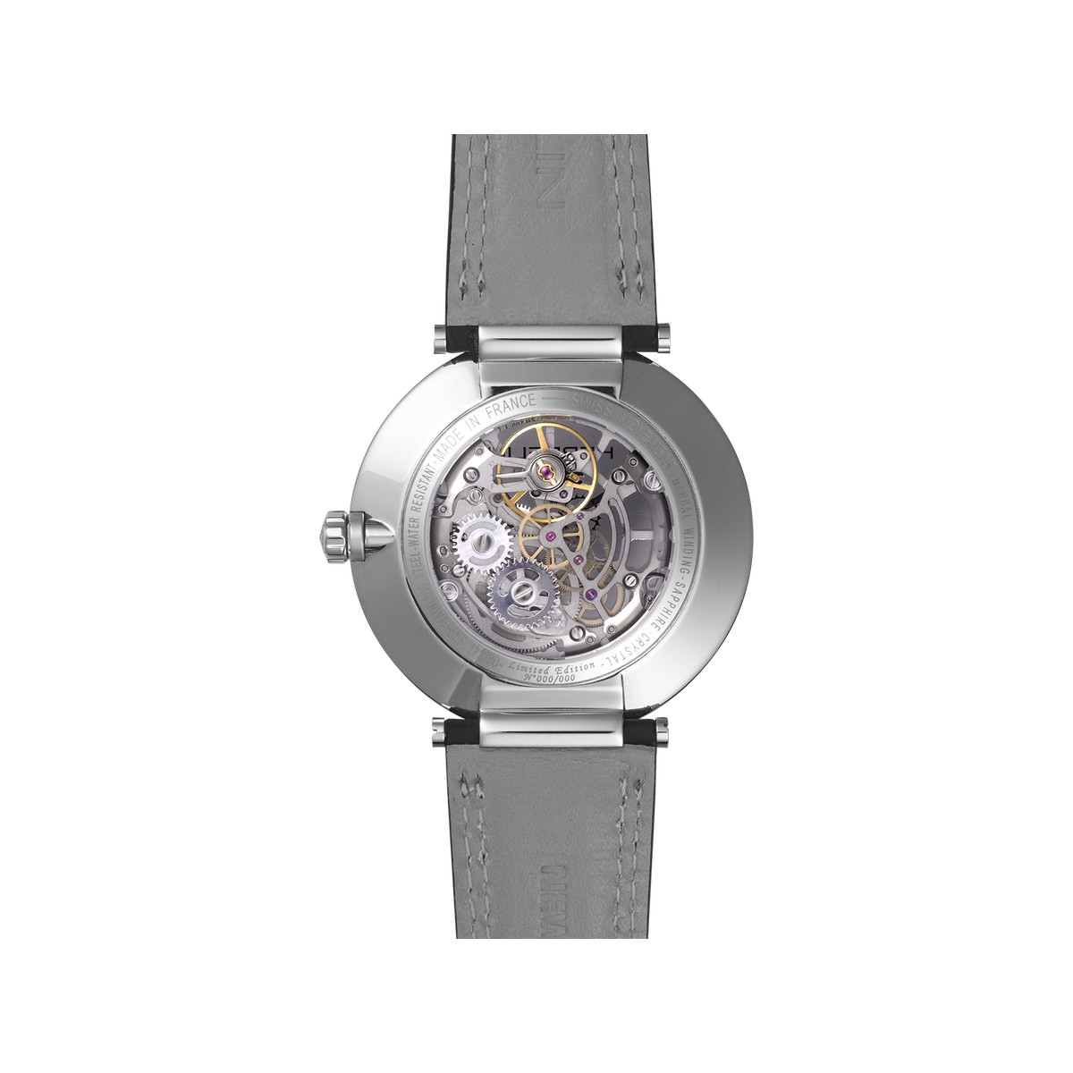 Montre HERBELIN Newport Slim homme automatique acier bracelet cuir noir. Edition limitée - vue 3