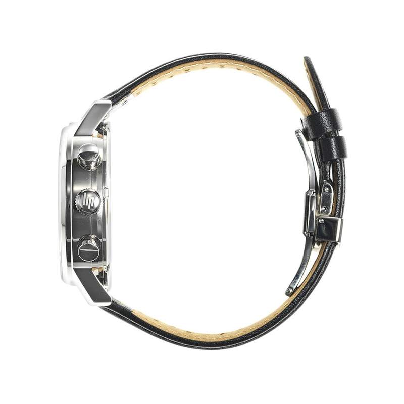 Montre Lip Rallye homme automatique acier bracelet cuir noir - vue 2