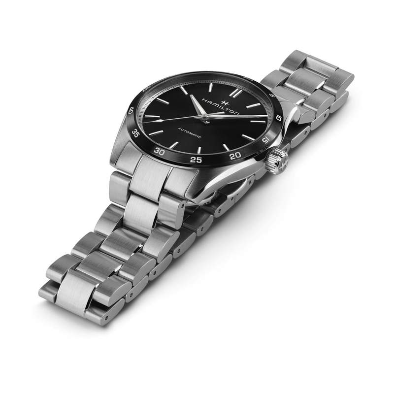 Montre HAMILTON Jazzmaster homme automatique bracelet acier noir - vue 2