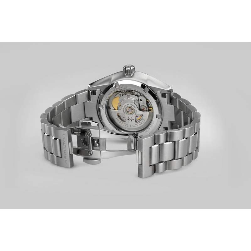 Montre HAMILTON Jazzmaster homme automatique bracelet acier noir - vue 3
