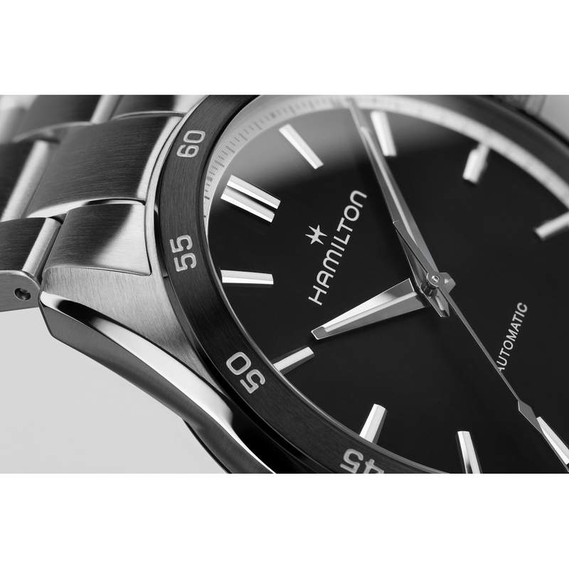 Montre HAMILTON Jazzmaster homme automatique bracelet acier noir - vue D1