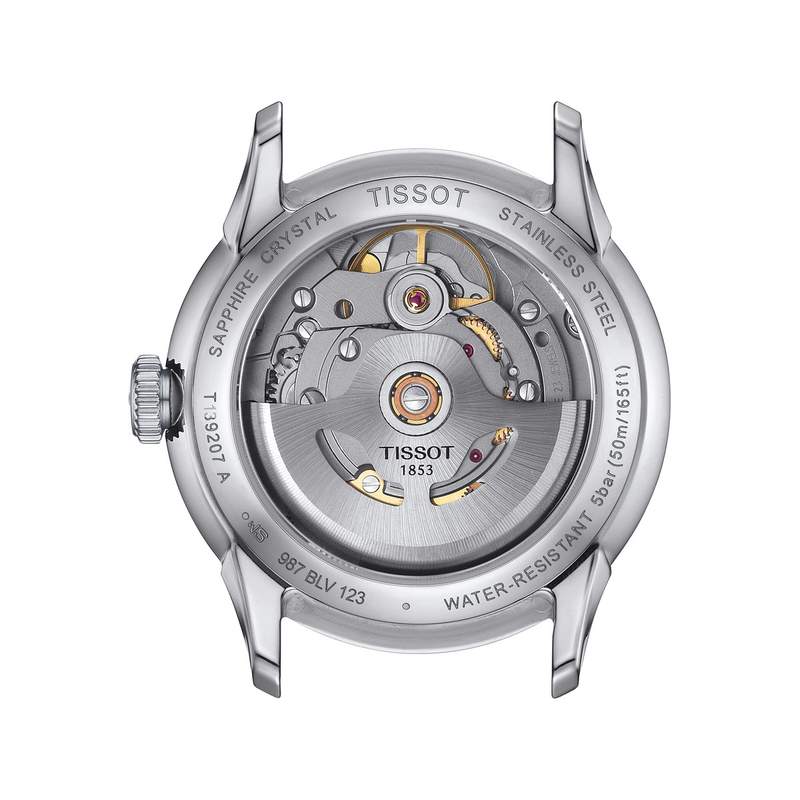 Montre TISSOT t-classic homme automatique bracelet acier gris - vue 3