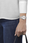 TISSOT t-classic automatic men's watch grey steel bracelet - view worn 1