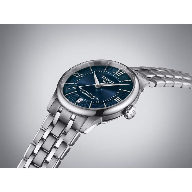 Montre TISSOT t-classic femme automatique bracelet acier gris - vue D1