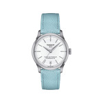 Montre TISSOT t-classic femme automatique acier bracelet cuir bleu - vue 1
