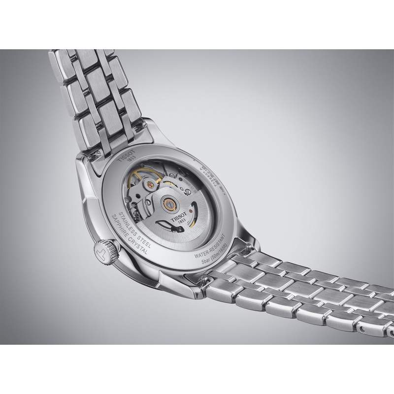 Montre TISSOT t-classic homme automatique bracelet acier gris - vue D2