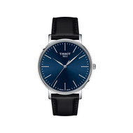 Montre TISSOT T-CLASSIC EVERYTIME homme cadran bleu bracelet cuir noir
