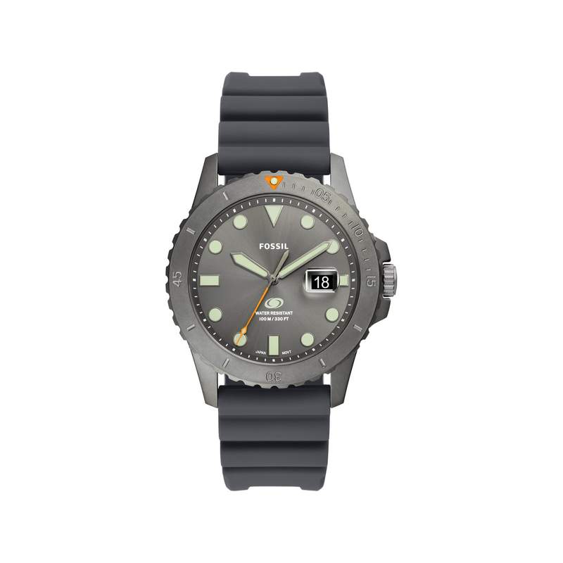 Montre FOSSIL Blue homme bracelet silicone gris - vue 1