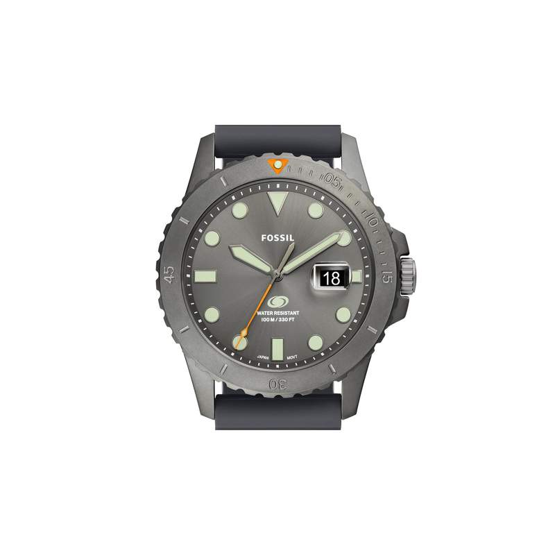 Montre FOSSIL Blue homme bracelet silicone gris - vue D2