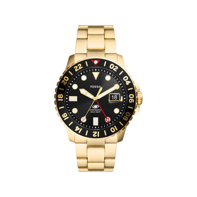 Montre FOSSIL Blue homme bracelet acier doré - vue 1