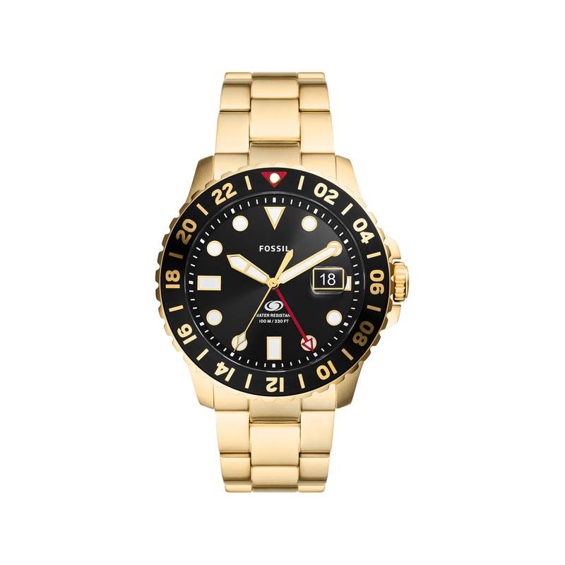 Montre FOSSIL Blue homme bracelet acier doré - vue 1