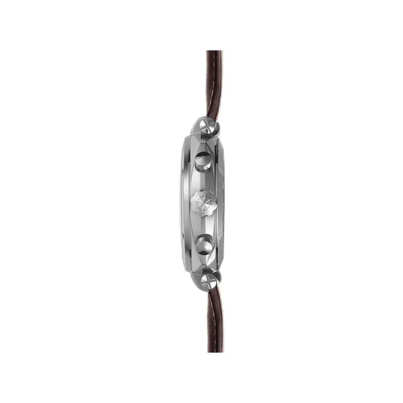 Montre HERBELIN  Newport homme analogique acier bracelet cuir brun - vue 2