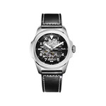 Montre EDEN PARK Sport homme automatique acier bracelet cuir noir - vue 1