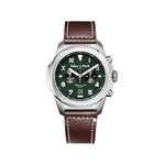 Montre EDEN PARK Sport homme acier bracelet cuir brun - vue 1