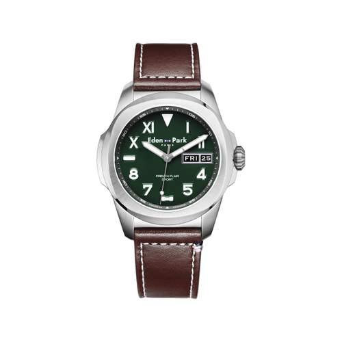 Montre EDEN PARK Sport homme bracelet cuir brun