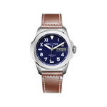 EDEN PARK Sport herenhorloge van staal met bruine leren band - afbeelding 1