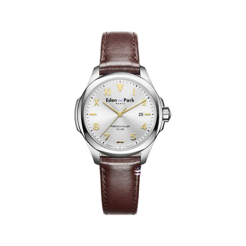 EDEN PARK Club herenhorloge met bruine leren band - afbeelding 1