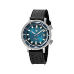 Montre LIP Grande Nautic-Océan homme automatique cadran bleu, bracelet caoutchouc noir, boitier acier inoxydable - vue 1