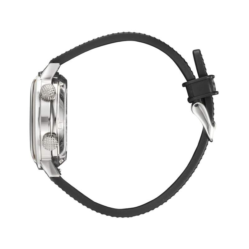 Montre LIP Grande Nautic-Océan homme automatique cadran bleu, bracelet caoutchouc noir, boitier acier inoxydable - vue 2