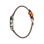 Montre LIP C'est possible homme cadran gris bracelet cuir marron boitier acier - vue 2