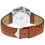 Montre LIP C'est possible homme cadran gris bracelet cuir marron boitier acier - vue 3