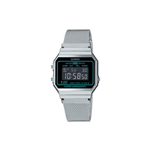 Montre CASIO vintage iconic homme bracelet acier argent