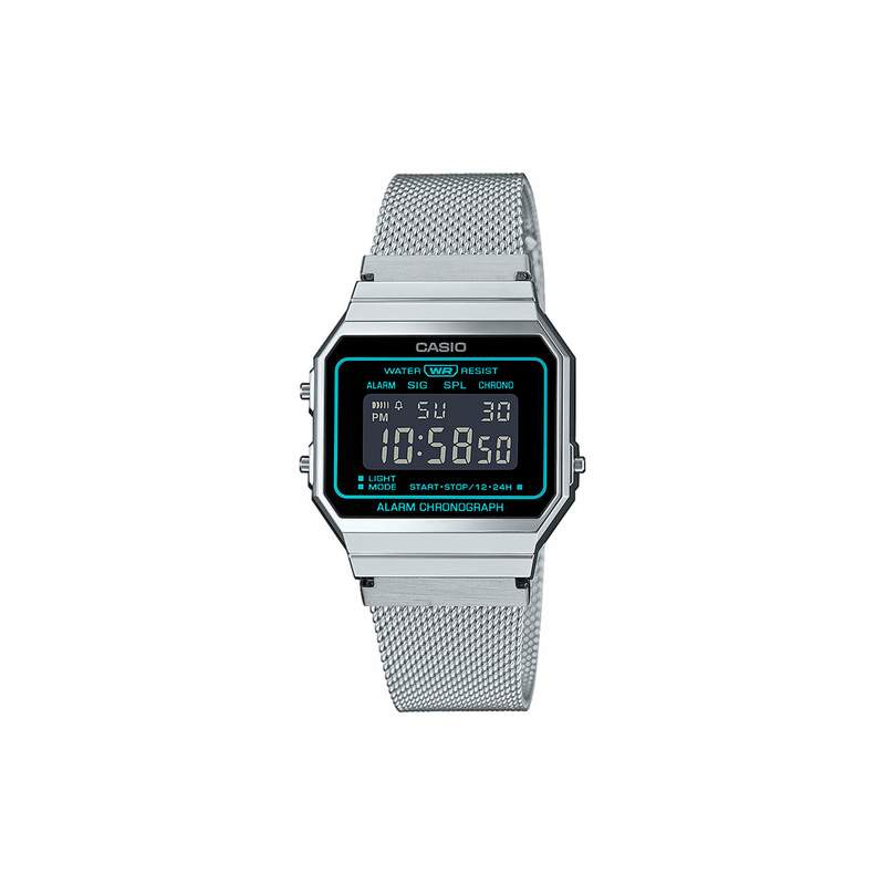 Montre CASIO vintage iconic homme bracelet acier argent - vue 1