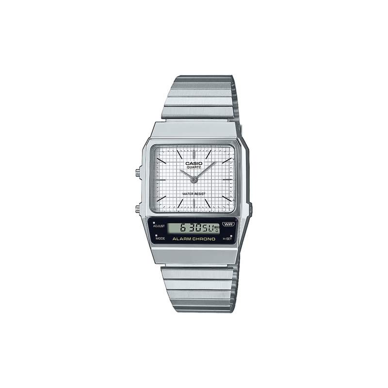 Montre CASIO vintage edgy homme bracelet acier - vue 1