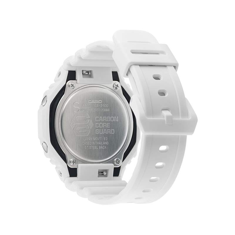 G-SHOCK classic men's watch with white resin bracelet - view 3