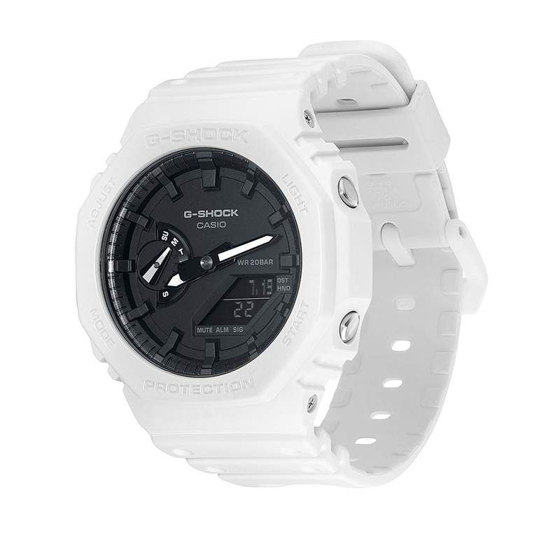 G-SHOCK classic men's watch with white resin bracelet - view D1