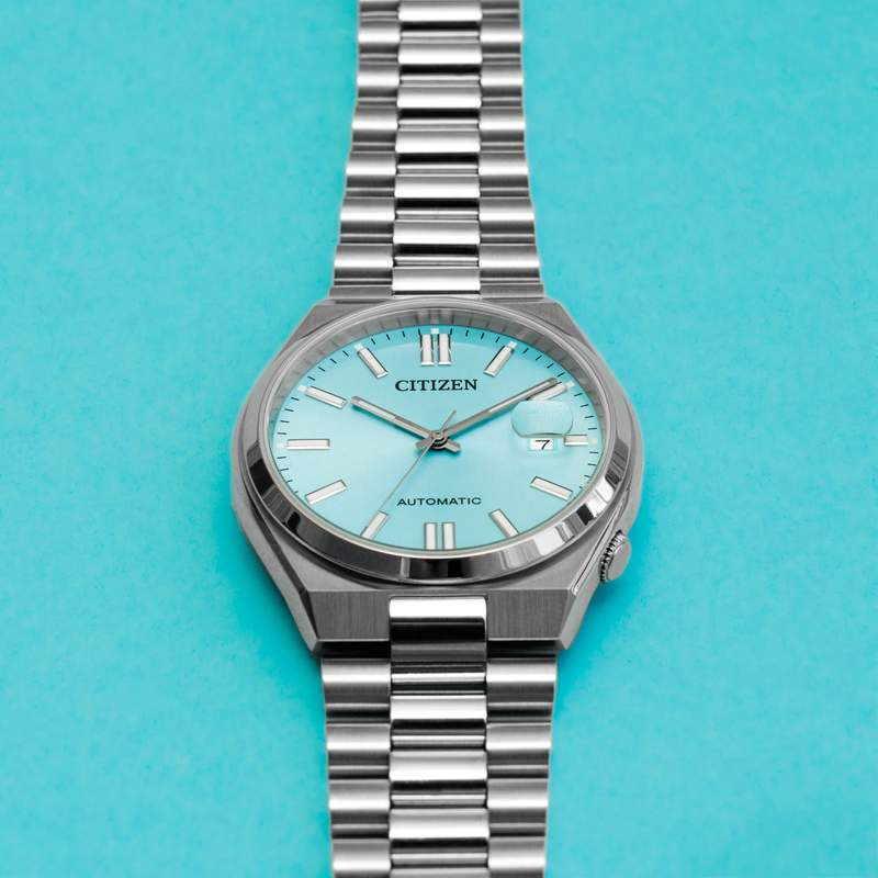 Montre CITIZEN Tsuyosa homme automatique, bracelet acier gris - vue D1