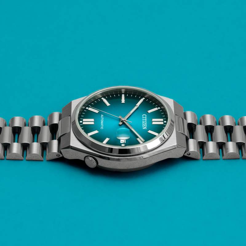 Montre CITIZEN Tsuyosa homme automatique bracelet acier gris - vue D1