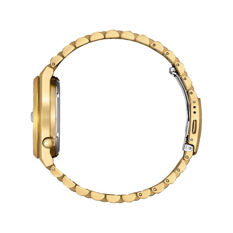 Montre CITIZEN Tsuyosa homme automatique bracelet acier doré rose - vue 2