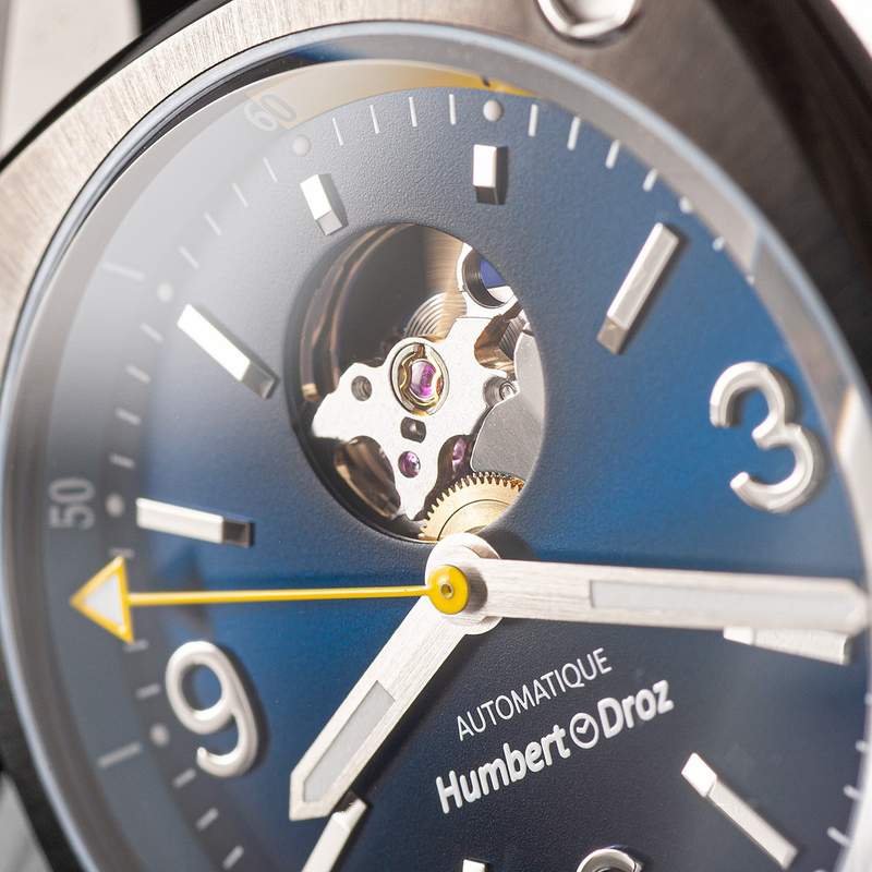 Montre HUMBERT-DROZ hd1 homme automatique, bracelet tissu bleu fonce - vue D3