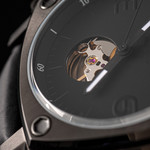 Montre HUMBERT-DROZ hd1 homme automatique, bracelet cuir noir - vue D1