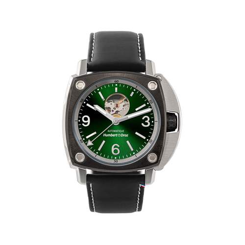 Montre HUMBERT-DROZ hd1 homme automatique, bracelet cuir noir