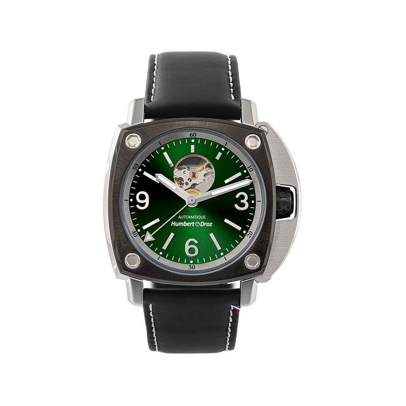 Montre HUMBERT-DROZ hd1 homme automatique, bracelet cuir noir - vue 1
