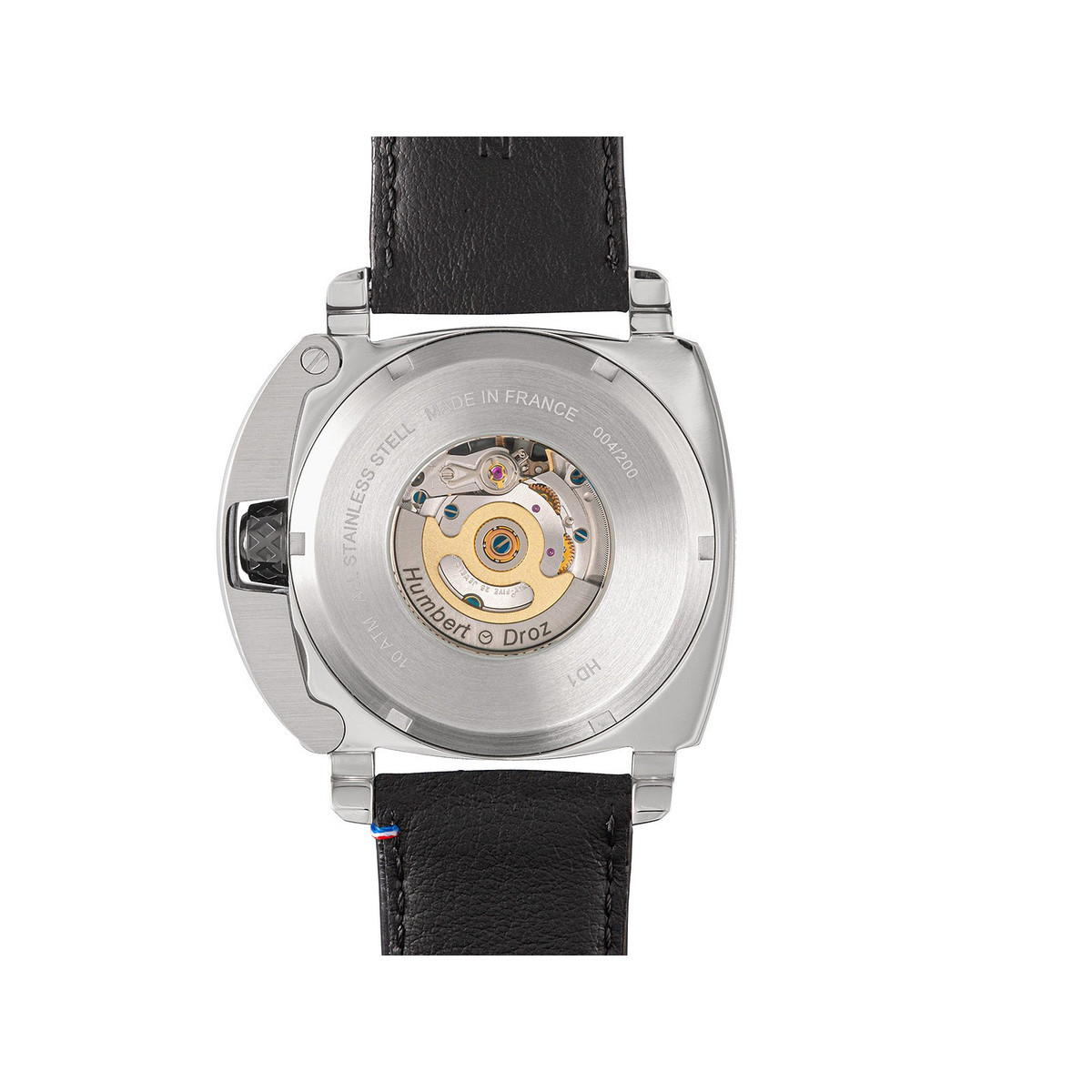 Montre HUMBERT-DROZ hd1 homme automatique, bracelet cuir noir - vue 3