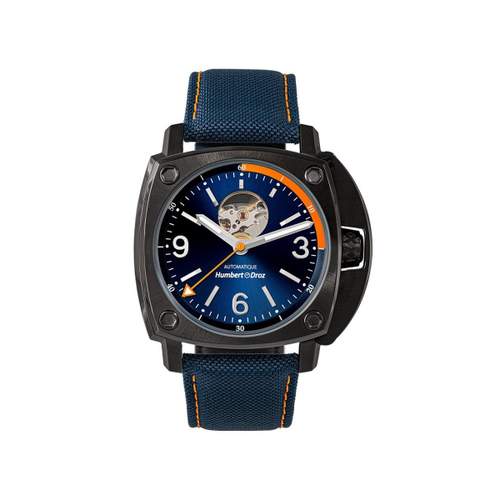 Montre HUMBERT-DROZ hd1 homme automatique, bracelet tissu bleu fonce