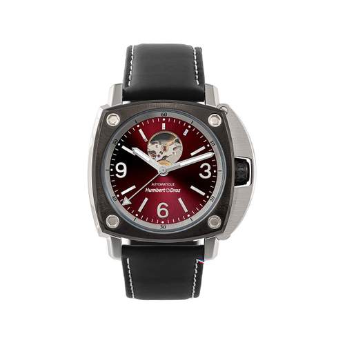 Montre HUMBERT-DROZ hd1 homme automatique, bracelet cuir noir