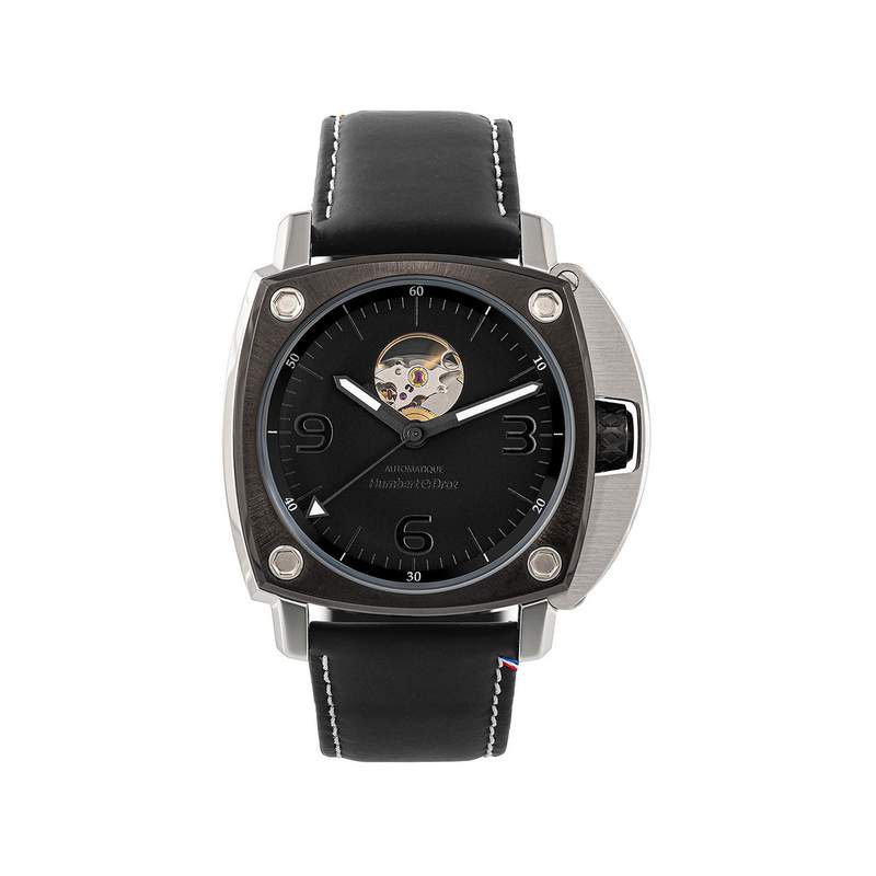 Montre HUMBERT-DROZ hd1 homme automatique, bracelet cuir noir - vue 1