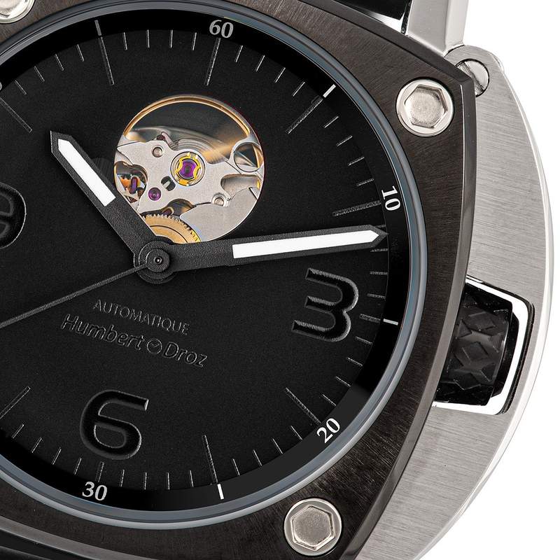 Montre HUMBERT-DROZ hd1 homme automatique, bracelet cuir noir - vue D1