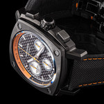 Montre HUMBERT-DROZ hd7 homme chronographe, bracelet cuir noir - vue D1