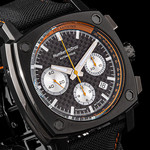 Montre HUMBERT-DROZ hd7 homme chronographe, bracelet cuir noir - vue D3