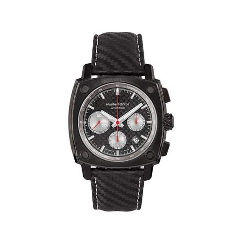 Montre HUMBERT-DROZ hd7 homme chronographe, bracelet cuir noir