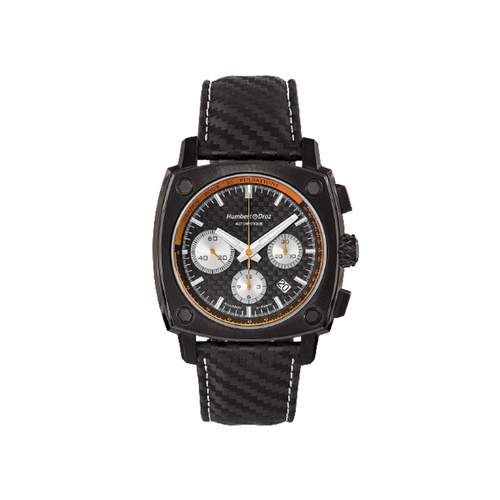 Montre HUMBERT-DROZ hd7 homme chronographe, bracelet cuir noir