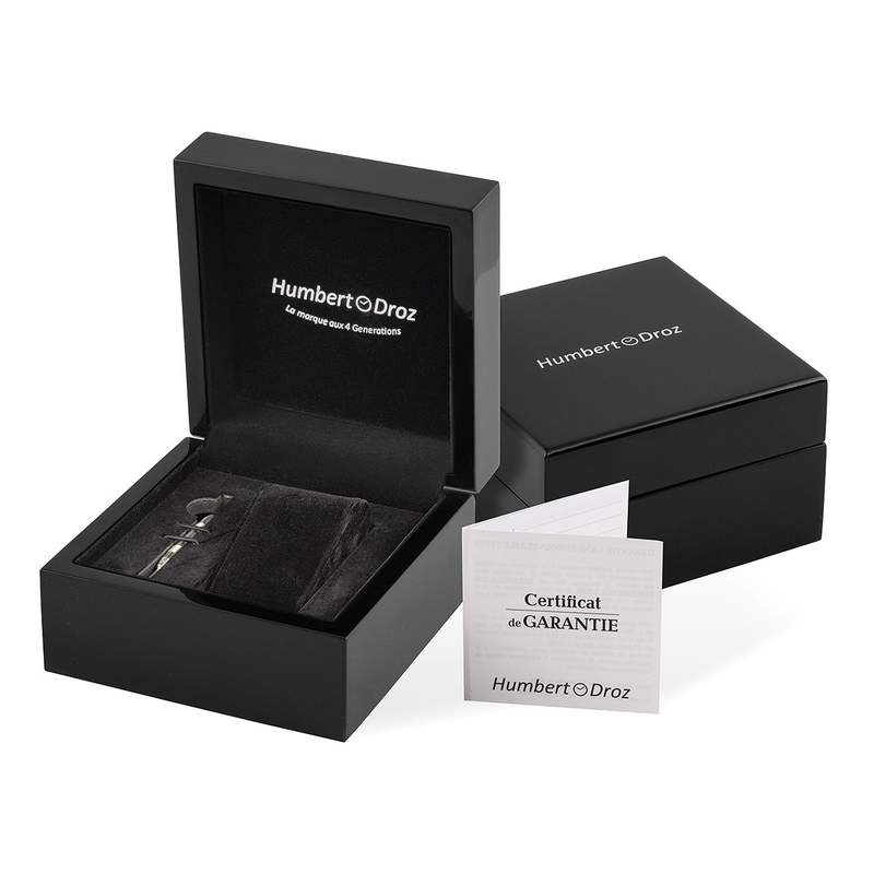 Montre HUMBERT-DROZ hd7 homme chronographe, bracelet cuir noir - vue porté 2